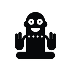 black and white clean minimalist vector of finger puppets.eps