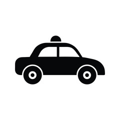 a black and white vector of a taxi car icon.eps