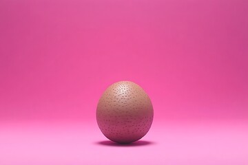 Textured egg on pink background studio shot