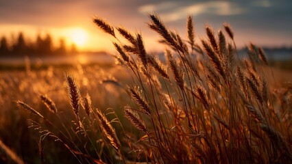 Golden Wheat in Morning Breeze