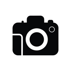 a black and white minimalistic vector illustration of a toy camera icon.eps