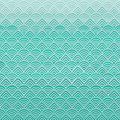 Seamless curvy wave pattern with vibrant geometric shapes — vector illustration.