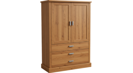Isolated Wooden Wardrobe Cabinet with Drawers for Storage