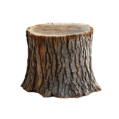 Rustic Tree Stump Isolated on Transparent Background - Natural Wooden Texture