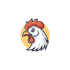 Chicken rooster head mascot Hen silhouette isolated on white background. Vibrant Rooster Logo Collection, chicken head. Chicken head design vector art, chicken animal vector illustration