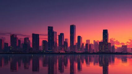 Modern City at Magic Hour