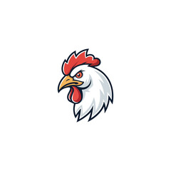Chicken rooster head mascot Hen silhouette isolated on white background. Vibrant Rooster Logo Collection, chicken head. Chicken head design vector art, chicken animal vector illustration