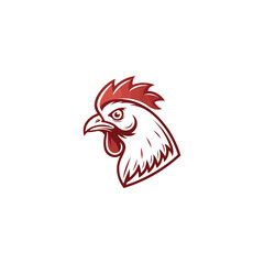 Chicken rooster head mascot Hen silhouette isolated on white background. Vibrant Rooster Logo Collection, chicken head. Chicken head design vector art, chicken animal vector illustration