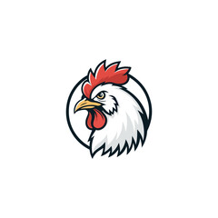 Chicken rooster head mascot Hen silhouette isolated on white background. Vibrant Rooster Logo Collection, chicken head. Chicken head design vector art, chicken animal vector illustration