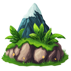 Majestic Mountain Peak with Lush Greenery