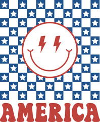 America Checkered Smiley Svg, Usa SVG, america Checkered Smiley Svg, Checkered Smiley Svg, Retro America Png, 4th Of July Png, Checkered USA Tshirt Design, America, Patriotic Png, Independence Cut Fil © happy svg club