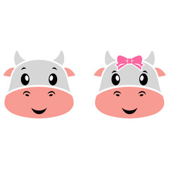 Cow one animal theme cute design