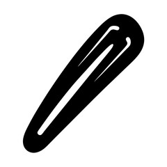 Simple black hair clip isolated on a white background illustration vector