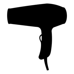 Black Silhouette Depicting a Hair Dryer Used for Personal Grooming Purposes