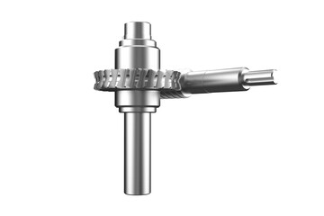 Vital Power Transmission Parts: Detail of Precision Metal Worm Gear and Shaft Isolated Element on Transparent HD PNG Background for Industrial Automation and Mechanical Design Engineering Machinery