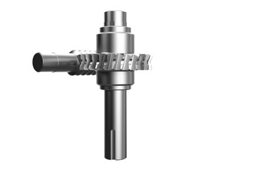 Vital Power Transmission Parts: Detail of Precision Metal Worm Gear and Shaft Isolated Element on Transparent HD PNG Background for Industrial Automation and Mechanical Design Engineering Machinery