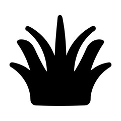 Stylized clump of grass silhouette isolated on white background with abstract forms