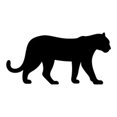 Silhouette of a Striding Puma Suggesting Strength, Grace, and Stealth in Nature