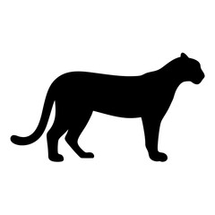Black silhouette of a wildcat, perhaps a panther, tiger, or jaguar