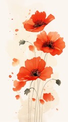 Poppy wallpaper painting flower petal.