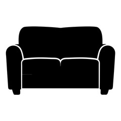 Silhouette of a Classic Sofa with Cushions and Traditional Design Elements