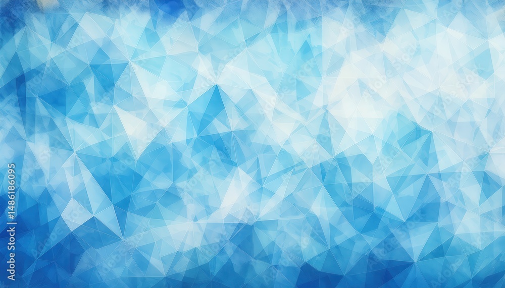 Fototapete abstract layered icy blue polygon background with crystal effect for web design and branding