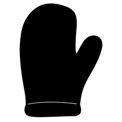 Black silhouette image of a winter glove perfect for cold weather