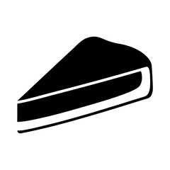 Black and white illustration of a slice of cake or pie