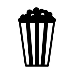 Classic popcorn bucket illustration on a white background for any movie theme
