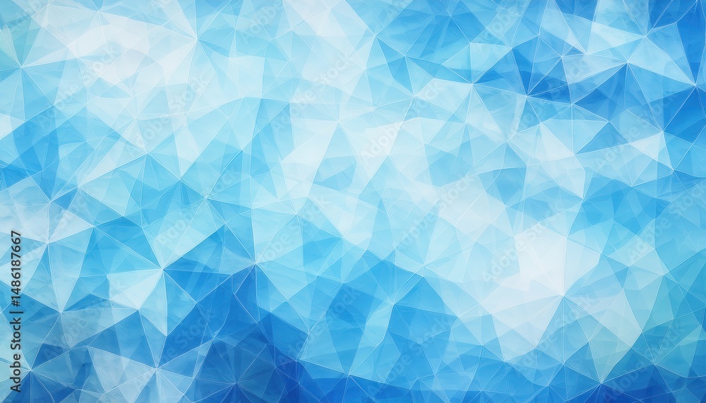 Poster abstract layered icy blue polygon background with crystal effect for web design and branding