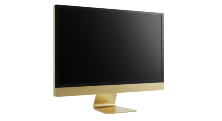 Isolated Gold Desktop Computer