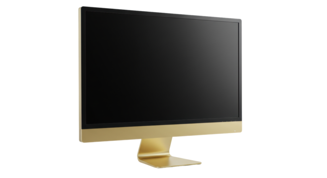 Isolated Gold Desktop Computer