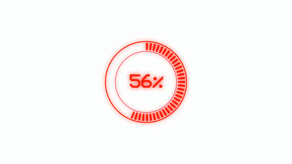 A digital illustration of a futuristic circular progress bar with white background.