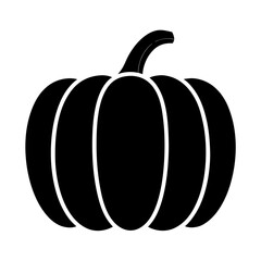 Monochrome pumpkin illustration, simple flat vector art, perfect for seasonal design