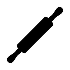 A Simple Black and White Image of a Culinary Rolling Pin Tool