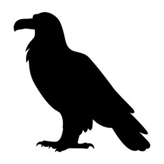 Silhouette of an Eagle Standing Proudly on a White Background Displayed Artistically