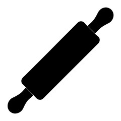 A Simple Black and White Graphic of a Rolling Pin for Baking