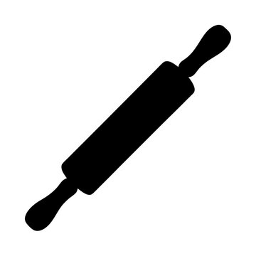 recommend clip art: A Simple Black and White Image of a Culinary Rolling Pin Tool