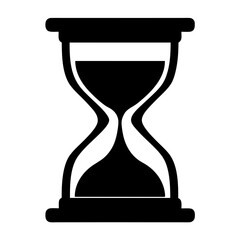 Monochrome illustration of an hourglass representing the concept of time passing