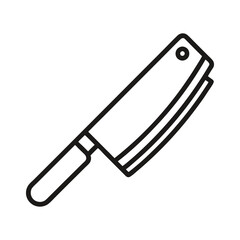butcher knife editable stroke outline icon silhouette vector