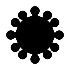 A Black Stylized Virus or Bacteria with Multiple Protruding Circles