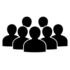 A group of people silhouette forming a crowd, social gathering, communication