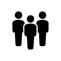 Black silhouette icon of a group of people standing together closely