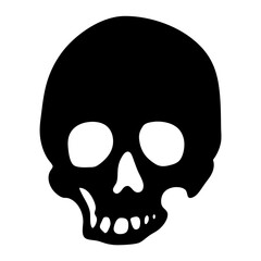 Graphic Black Skull Isolated on White Background for Halloween Design Projects