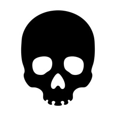 Simple Black Skull Vector Illustration on White Background for Scary Design