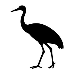 Obraz premium Elegant silhouette of a heron standing gracefully in a minimalist design