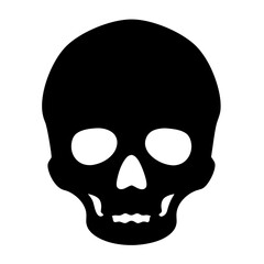 Black skull graphic, a symbol of mortality and danger in vector form