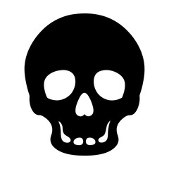 Simple black and white vector illustration of a skull isolated on white