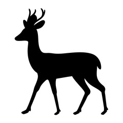 Elegant deer silhouette standing gracefully against a clean white backdrop image