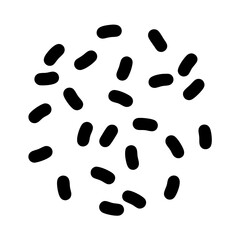 Black bean seed pattern on white background for abstract designs and concepts